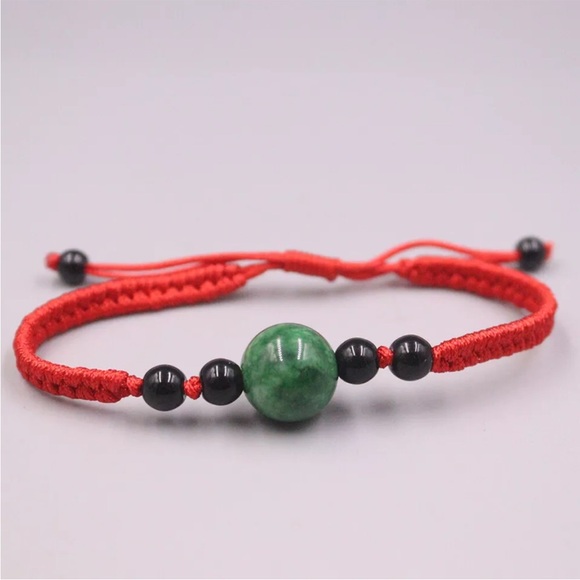 💖 Jade Macrame Bracelet 7”-8” adjustable NEW - Picture 2 of 5